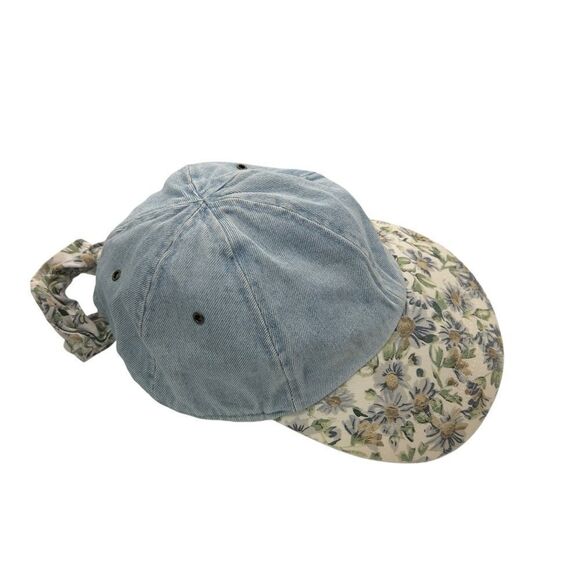 90s scrunchie hat! Floral denim hat scrunchie is attached - Picture 10 of 16